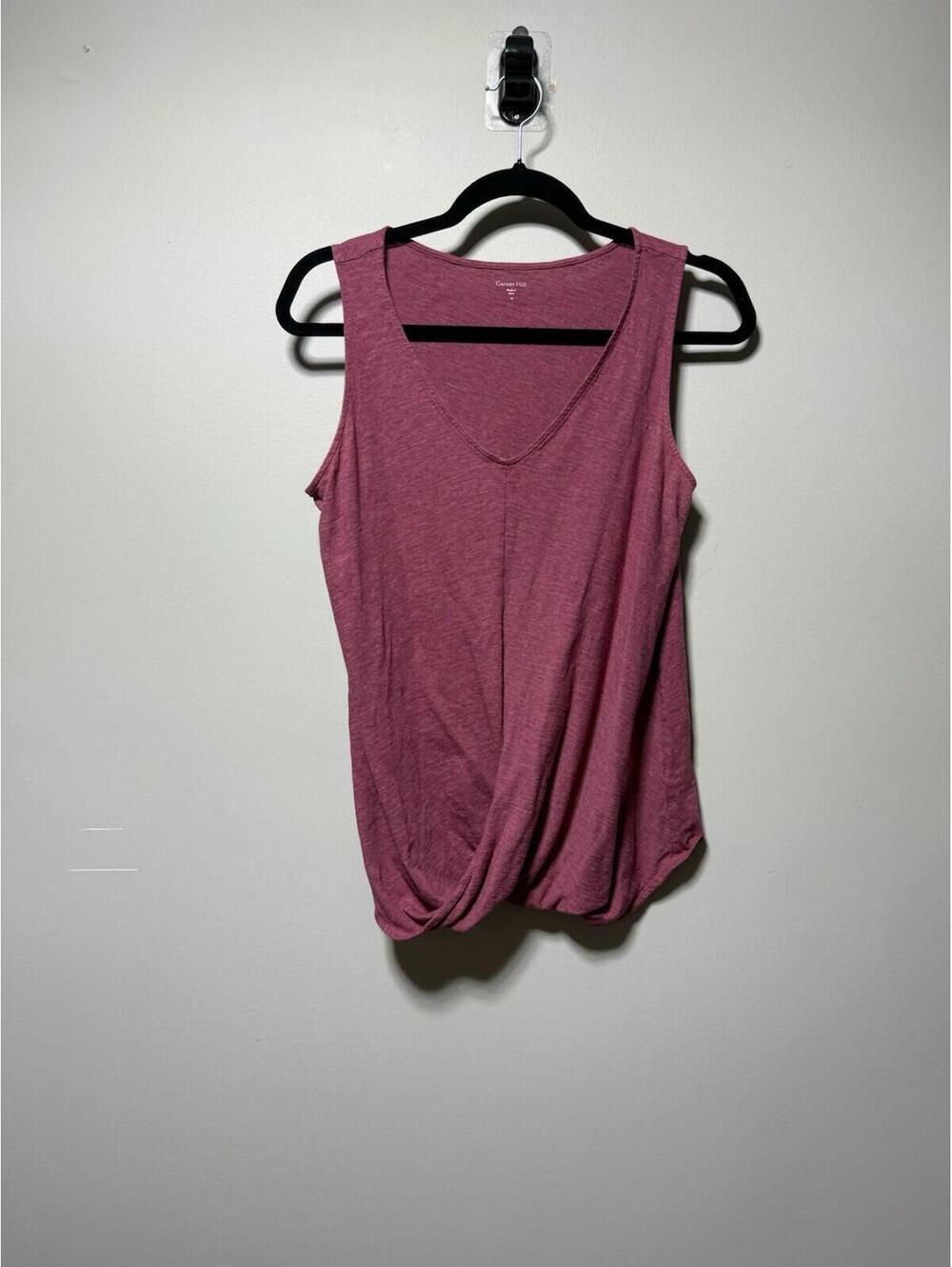 Garnet Hill 100% Organic Pima Cotton Twist Front Tank Top Berry M